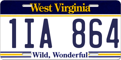 WV license plate 1IA864