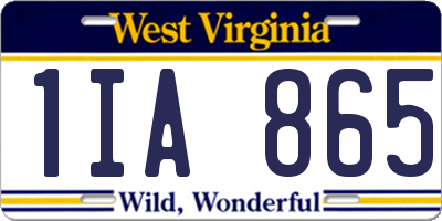 WV license plate 1IA865