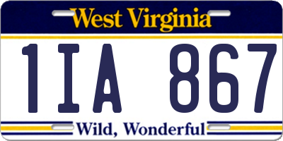 WV license plate 1IA867