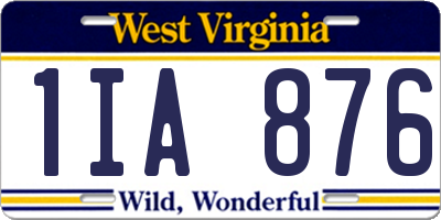 WV license plate 1IA876