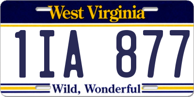 WV license plate 1IA877