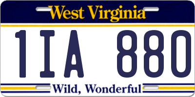 WV license plate 1IA880