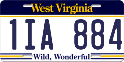 WV license plate 1IA884
