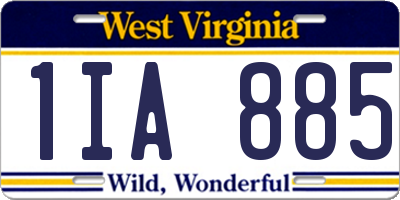 WV license plate 1IA885