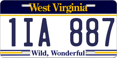 WV license plate 1IA887