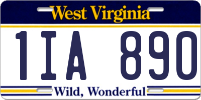 WV license plate 1IA890