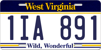WV license plate 1IA891