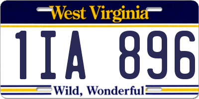 WV license plate 1IA896