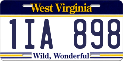 WV license plate 1IA898