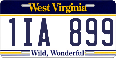 WV license plate 1IA899