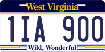 WV license plate 1IA900