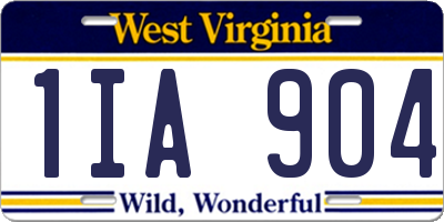 WV license plate 1IA904
