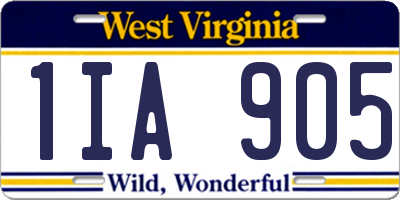 WV license plate 1IA905