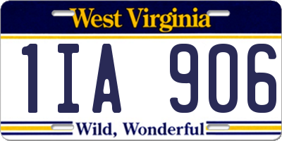 WV license plate 1IA906