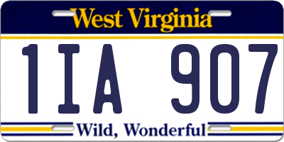 WV license plate 1IA907