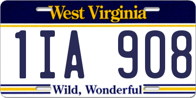 WV license plate 1IA908