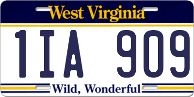 WV license plate 1IA909