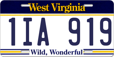 WV license plate 1IA919