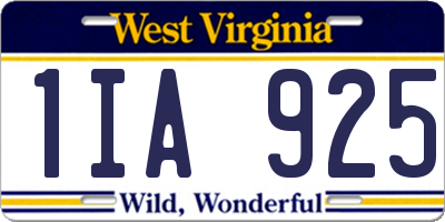 WV license plate 1IA925