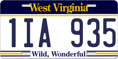WV license plate 1IA935