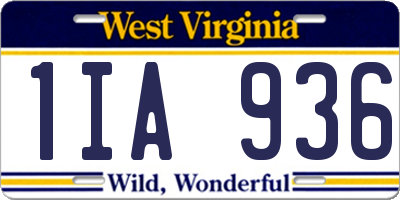 WV license plate 1IA936