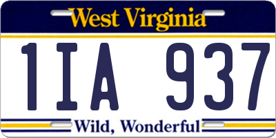 WV license plate 1IA937