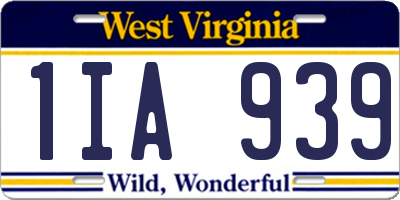 WV license plate 1IA939