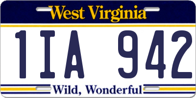 WV license plate 1IA942