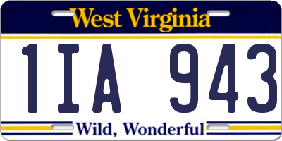 WV license plate 1IA943