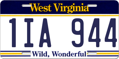 WV license plate 1IA944