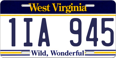 WV license plate 1IA945