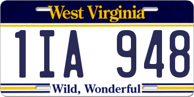 WV license plate 1IA948