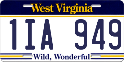 WV license plate 1IA949