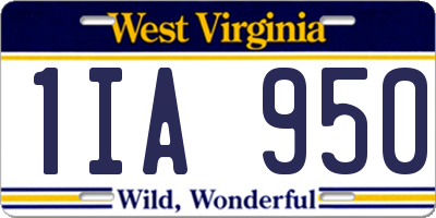 WV license plate 1IA950