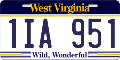 WV license plate 1IA951