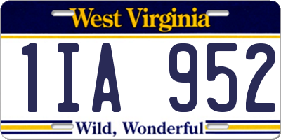 WV license plate 1IA952
