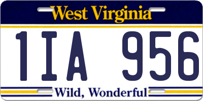 WV license plate 1IA956