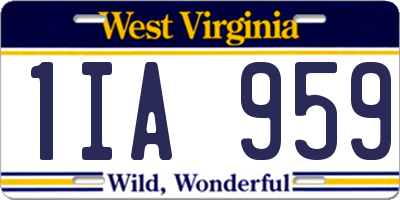 WV license plate 1IA959
