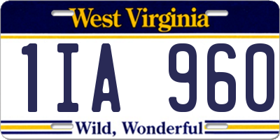 WV license plate 1IA960