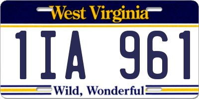 WV license plate 1IA961
