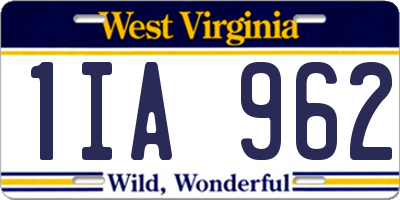 WV license plate 1IA962