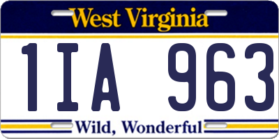 WV license plate 1IA963