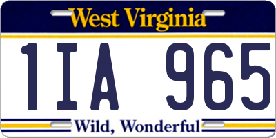 WV license plate 1IA965