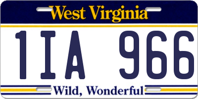 WV license plate 1IA966