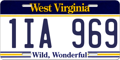 WV license plate 1IA969