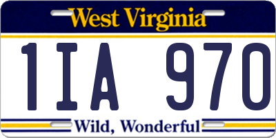 WV license plate 1IA970