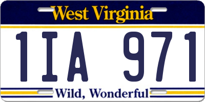 WV license plate 1IA971