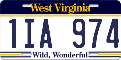WV license plate 1IA974
