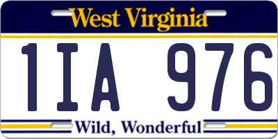 WV license plate 1IA976