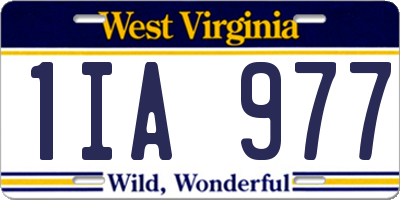 WV license plate 1IA977